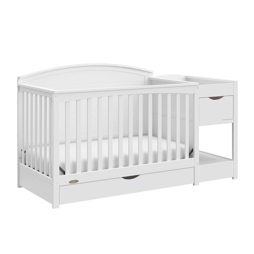 imageGraco Bellwood 5in1 Convertible Crib ampamp Changer with Drawer Black GREENGUARD Gold Certified FullSize Storage Drawer Converts to Toddler Bed and FullSize BedWhite
