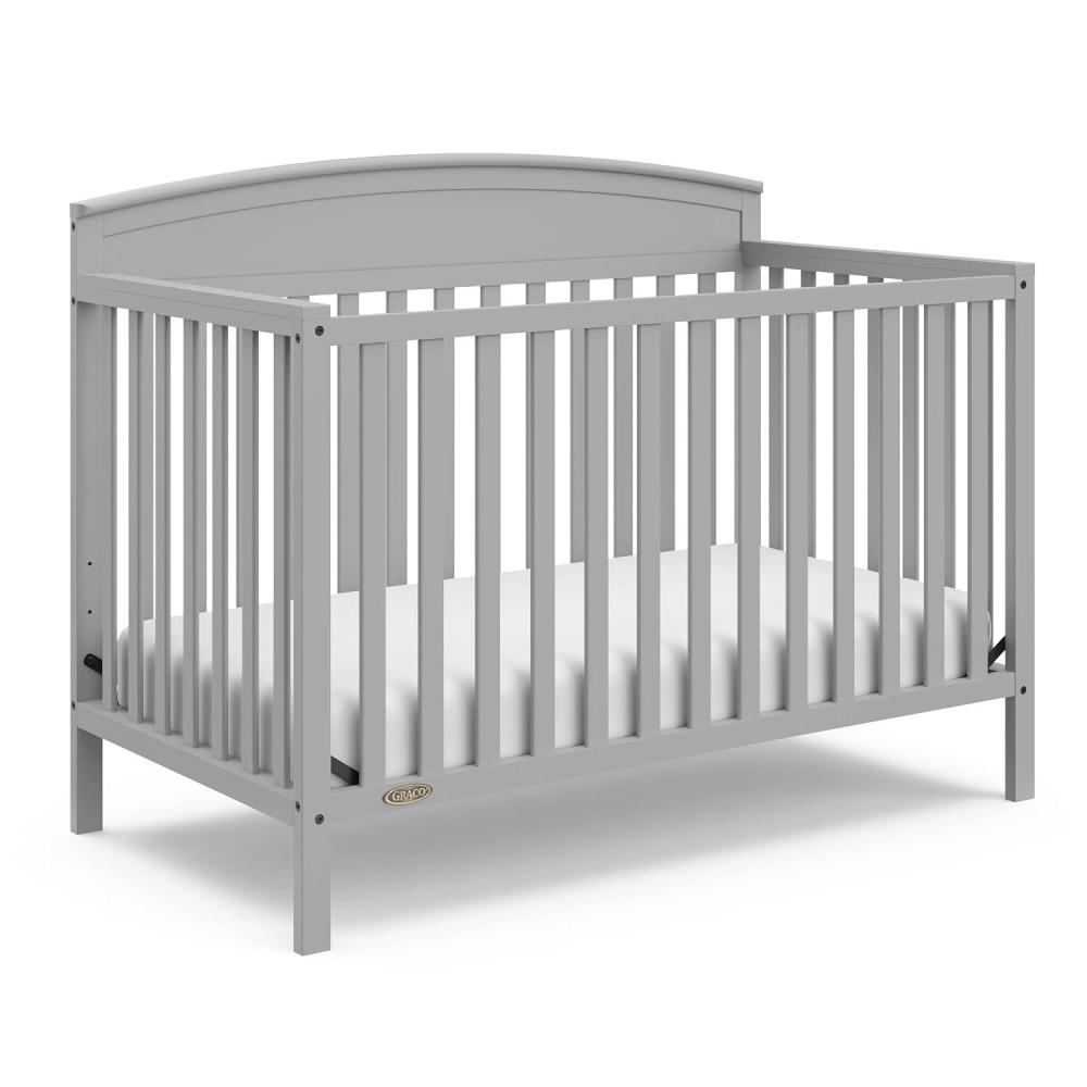 imageGraco Benton 5in1 Convertible Crib White GREENGUARD Gold Certified Converts from Baby Crib to Toddler Bed Daybed and FullSize Bed Fits Standard FullSize Crib MattressPebble Gray