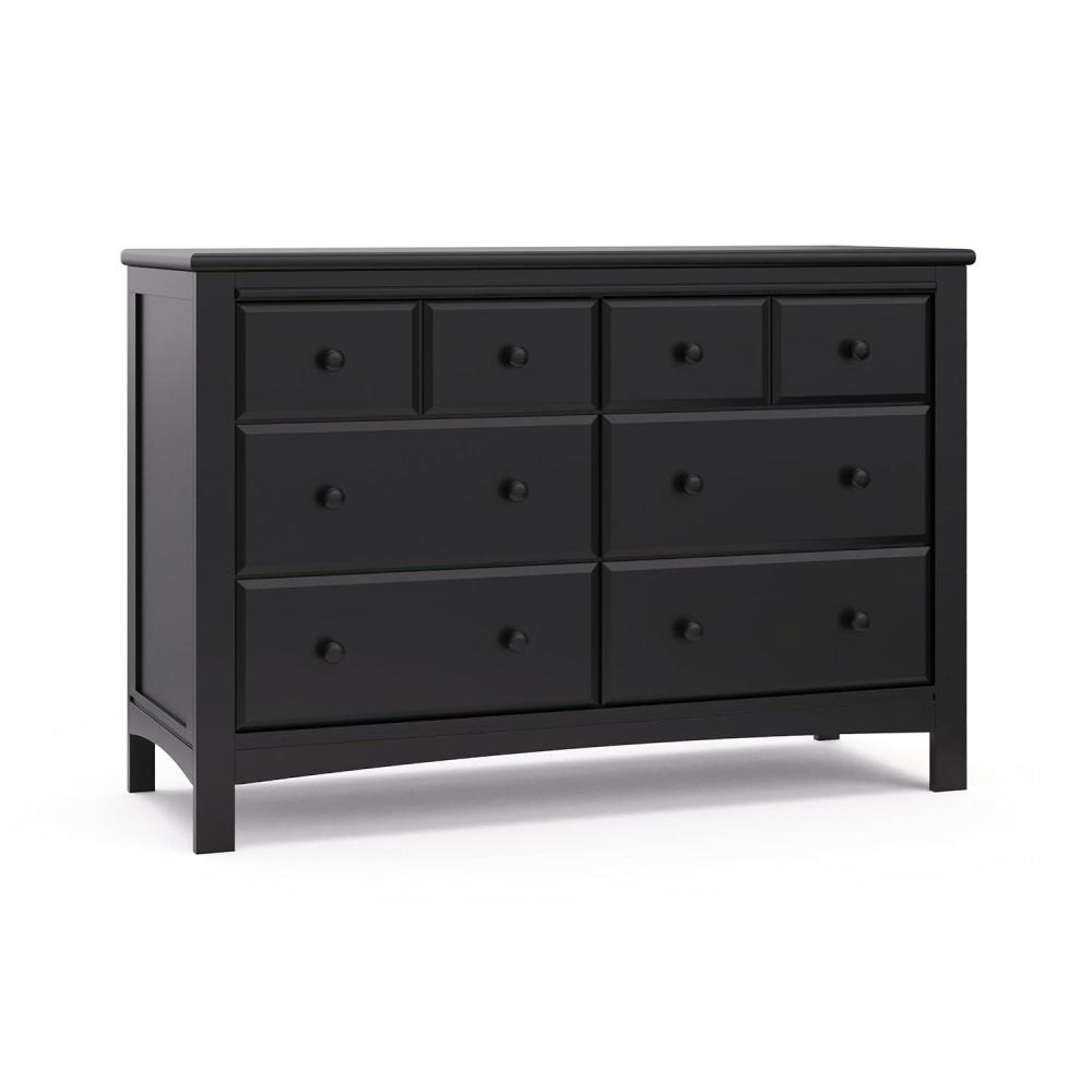 imageGraco Benton 6 Drawer Double Dresser White Easy New Assembly Process Universal Design Durable Steel Hardware and EuroGlide Drawers with Safety Stops Coordinates with Any NurseryBlack