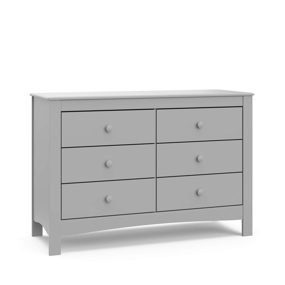 imageGraco Noah 3 Drawer Changing Table Dresser White GREENGUARD Gold Certified Baby Dresser with Changing Table Top Includes Interlocking Drawer SystemPebble Gray