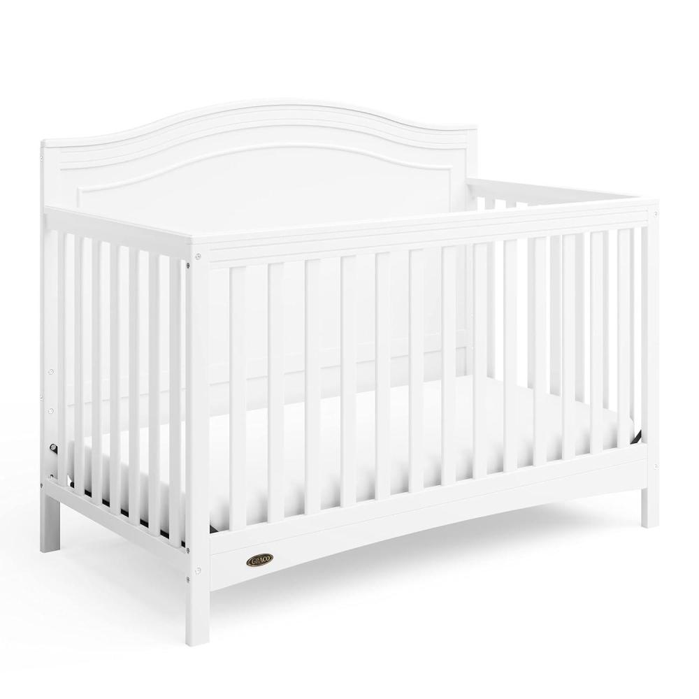 imageGraco Paris 4in1 Convertible Crib White GREENGUARD Gold Certified Converts to Toddler Bed and Daybed Fits Standard FullSize Crib Mattress Adjustable Mattress Support BaseWhite