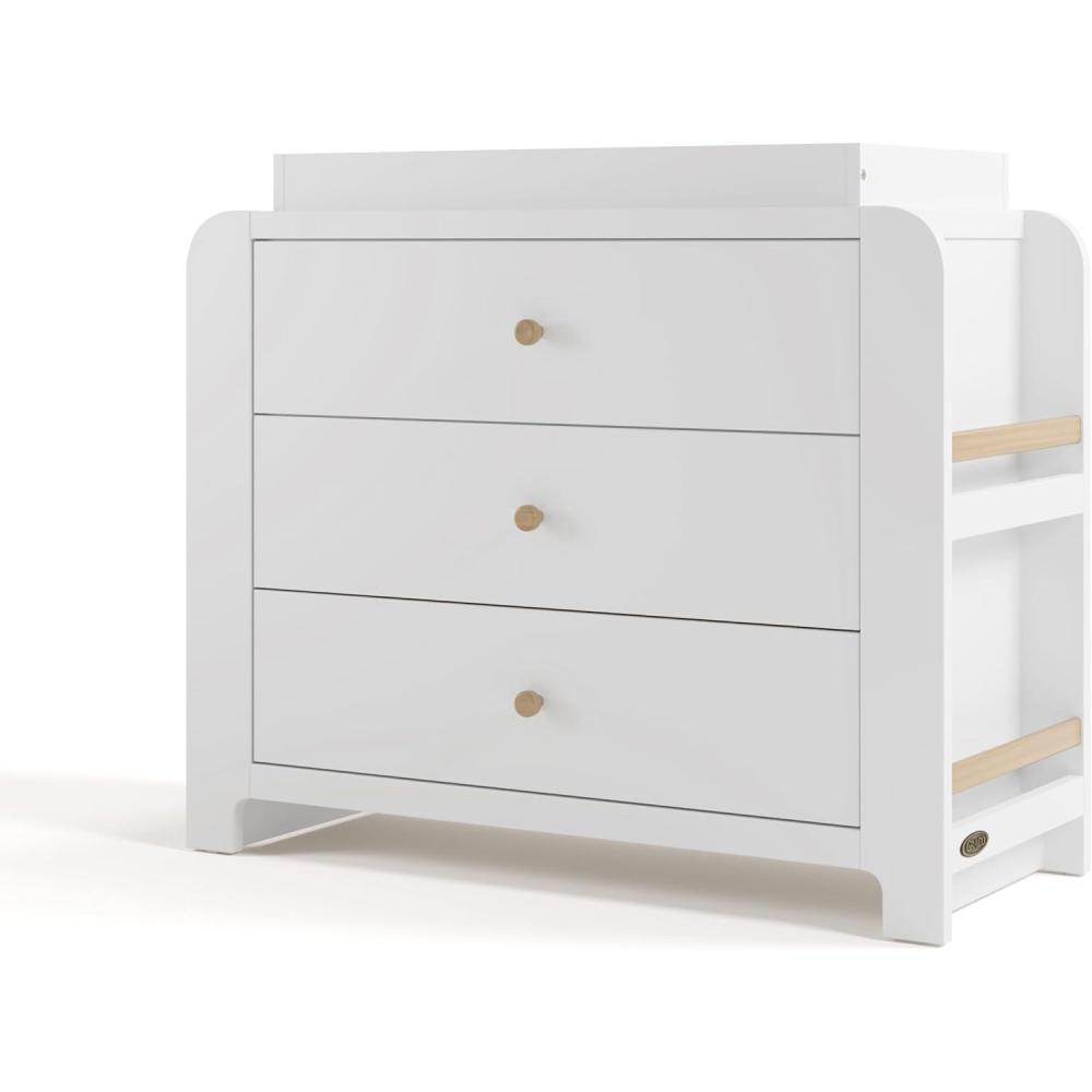 imageGraco ReadwithMe 6 Drawer Dresser with Bookshelves White with Driftwood GREENGUARD Gold Certified Storage for Baby and Kids Room Interlocking Drawer SystemWhite With Driftwood