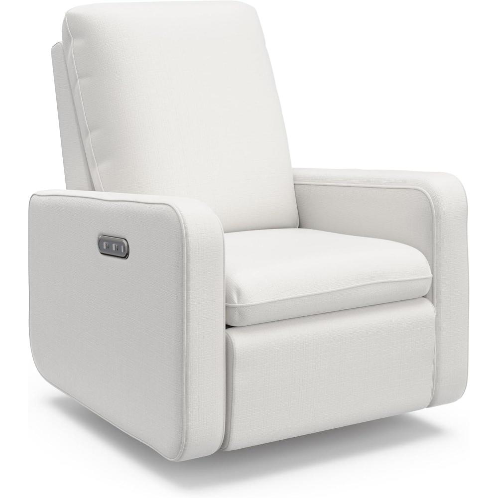 imageGraco Teddi Power Recliner Swivel Glider Ivory Boucle Electronic Power Recline USBA ampamp USBC Charger Premium Cushioning ampamp ComfortIvory Basketweave