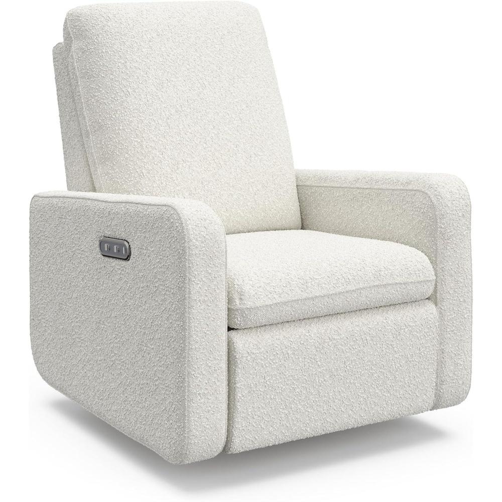 imageGraco Teddi Power Recliner Swivel Glider Ivory Boucle Electronic Power Recline USBA ampamp USBC Charger Premium Cushioning ampamp ComfortIvory Boucle