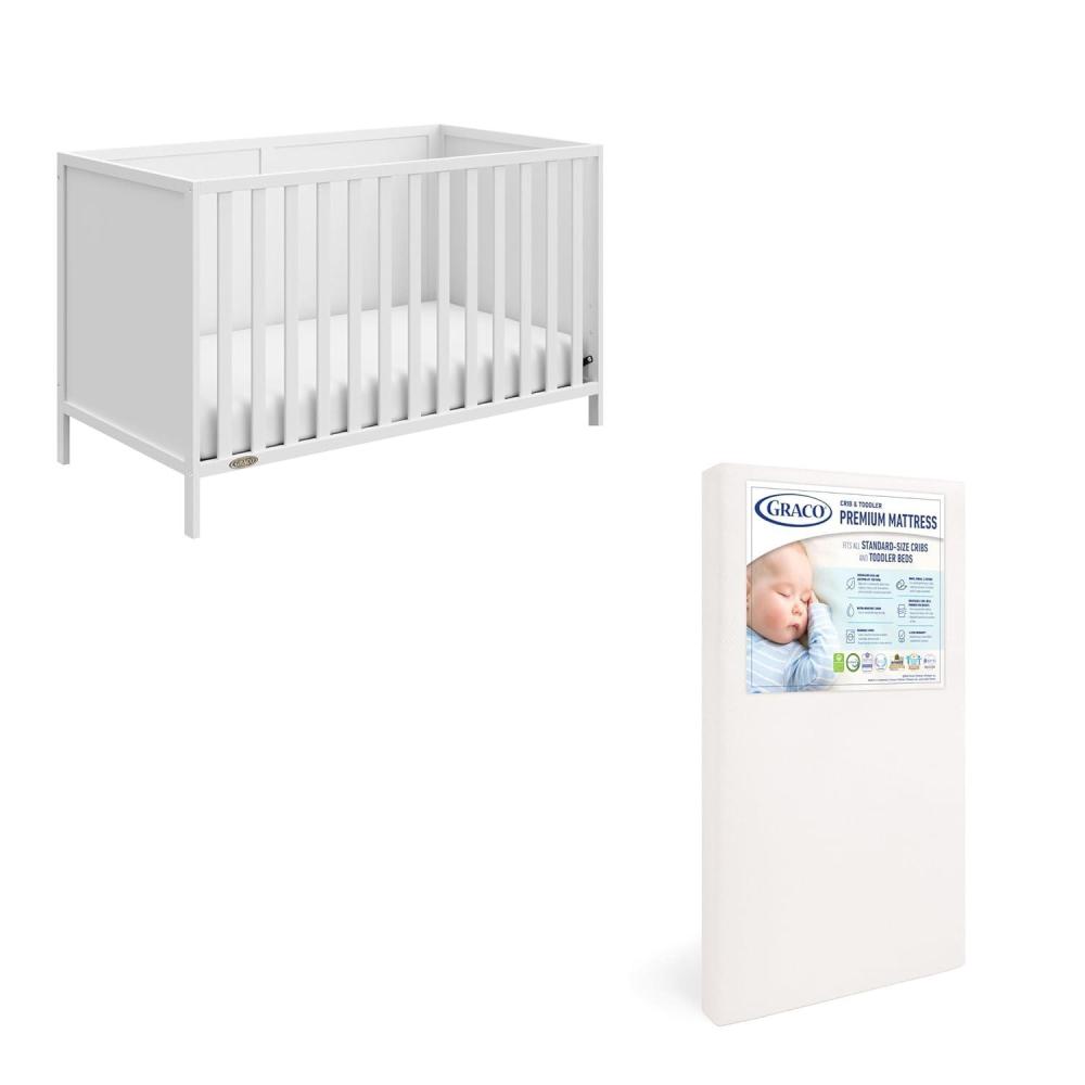 imageGraco Theo 3in1 Convertible Baby Crib White GREENGUARD Gold Certified Converts to Toddler Bed ampamp Daybed Fits Standard FullSize Baby Crib Mattress 4 Adjustable Mattress HeightsWhite