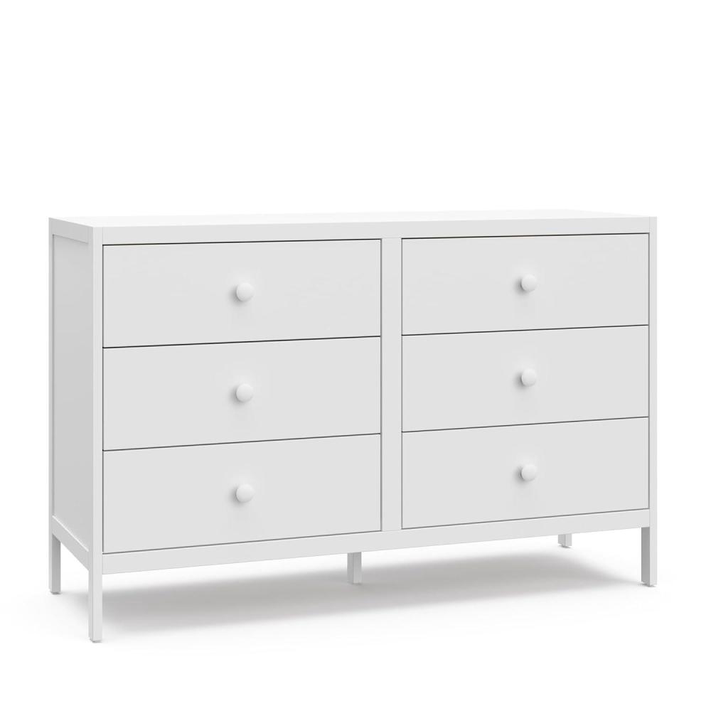 imageGraco Theo 6 Drawer Dresser White GREENGUARD Gold Certified Interlocking Drawer System Dresser Drawer Organizer for Nursery ampamp Kids BedroomWhite