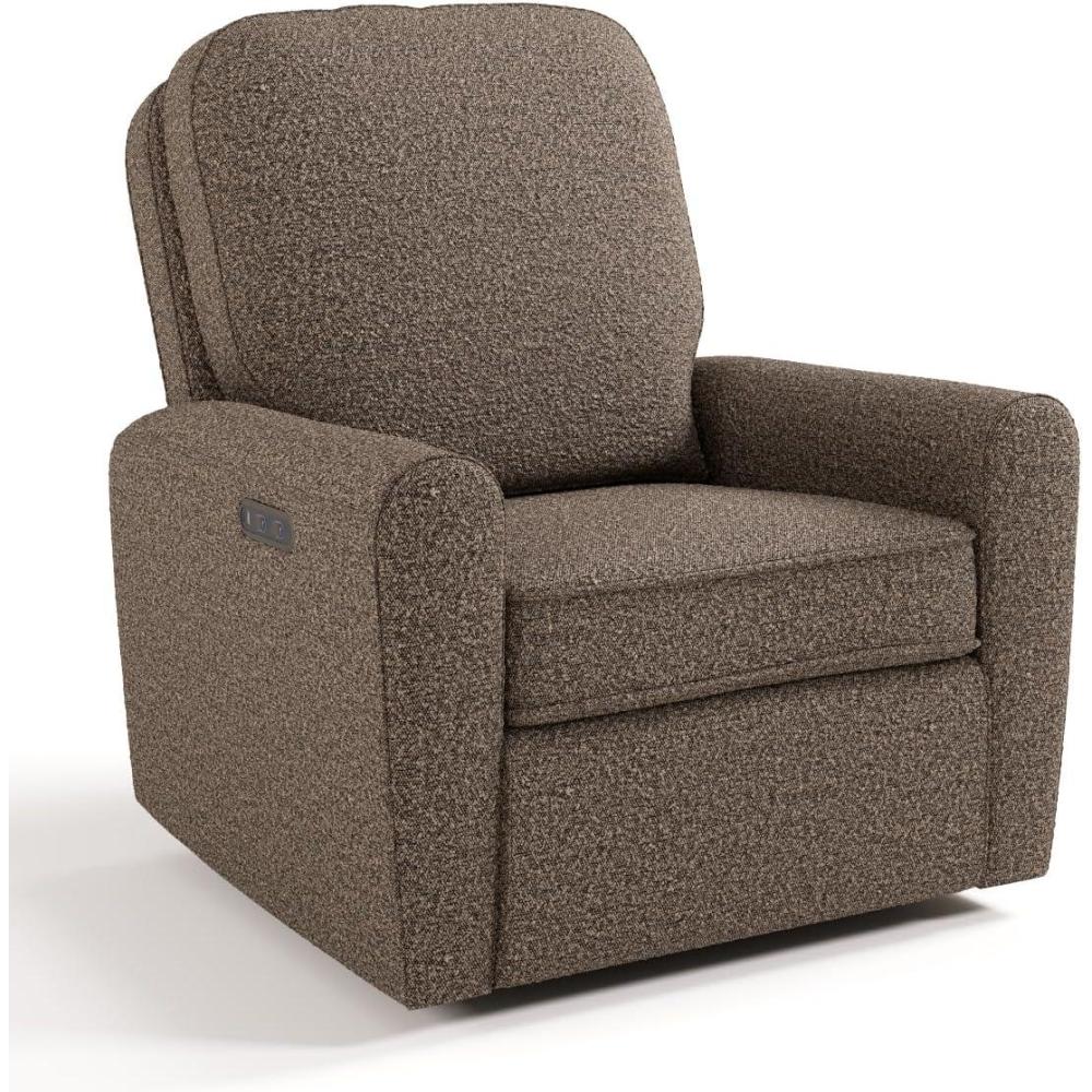 imageStorkcraft Amalfi Deluxe Power Recliner Swivel Glider Ivory Boucle Premium Electronic Power Recliner for Nursery Includes DualUSB Charging Port with USBA ampamp USBC Glider Rocking ChairMountain Brown Boucle