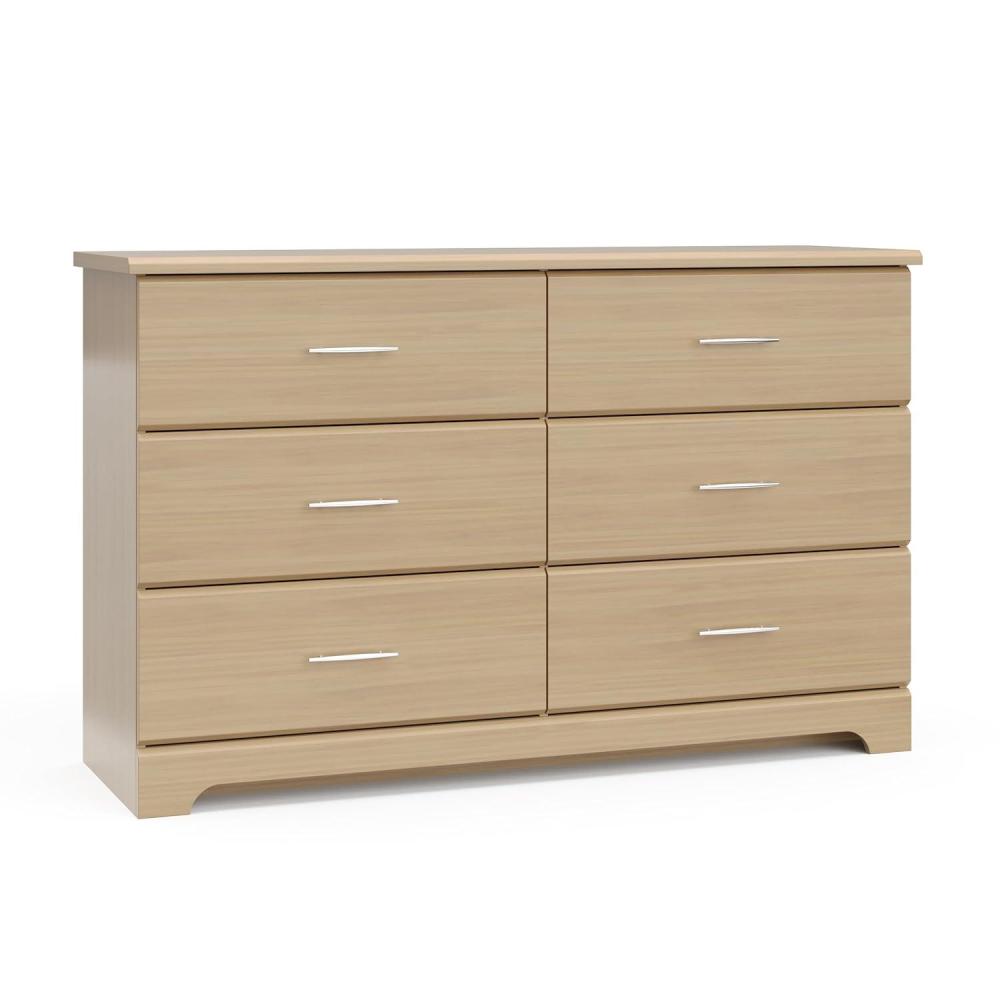 imageStorkcraft Brookside 6Drawer Dresser White GREENGUARD Gold Certified White Dresser for Bedroom Kids ampamp Nursery Storage Chest Safety Interlocking Drawers PreInstalled Tracks Kids ChestDriftwood