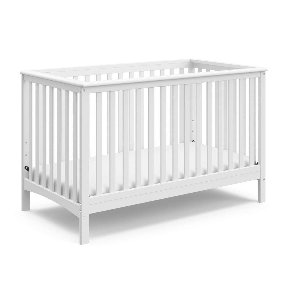 imageStorkcraft Hillcrest 4in1 Convertible Crib Natural Converts to Daybed Toddler Bed and FullSize Bed Fits Standard FullSize Crib Mattress Adjustable Mattress Support BaseWhite