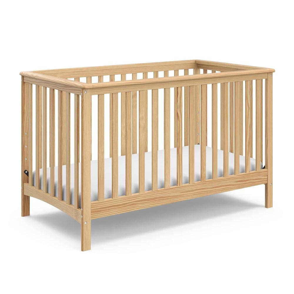 imageStorkcraft Hillcrest 4in1 Convertible Crib Natural  Converts to Daybed Toddler Bed and FullSize Bed Fits Standard FullSize Crib Mattress Adjustable Mattress Support BaseNatural