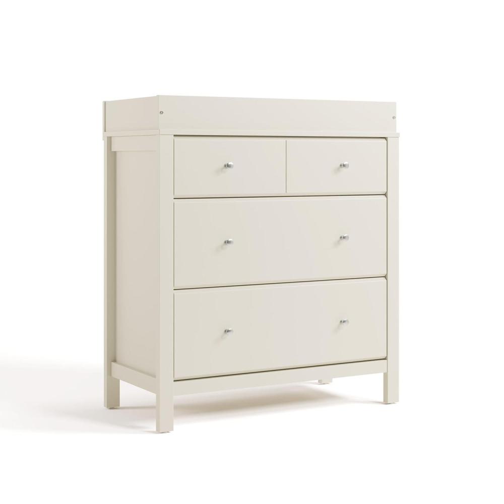 imageStorkcraft Horizon 3 Drawer Chest with Changing Topper White  GREENGUARD Gold Certified Includes Removable Changing Table Topper Chest of Drawers for Nursery ampamp Kids BedroomFrosted Oat