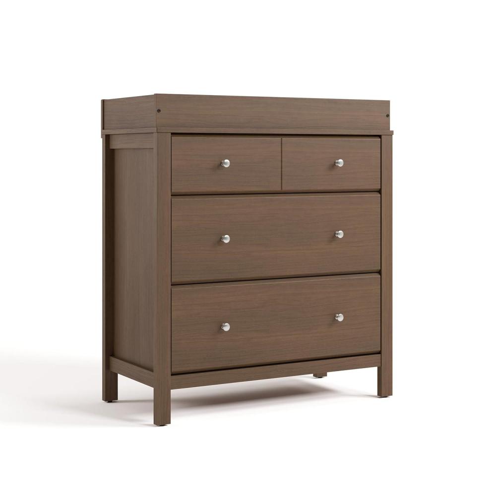 imageStorkcraft Horizon 6 Drawer Dresser Driftwood GREENGUARD Gold Certified Dresser for Nursery ampamp Kids Room Modern Storage with Interlocking Drawer SystemHazelnut