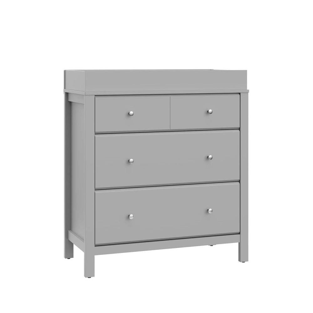 imageStorkcraft Horizon 6 Drawer Dresser Driftwood GREENGUARD Gold Certified Dresser for Nursery ampamp Kids Room Modern Storage with Interlocking Drawer SystemPebble Gray