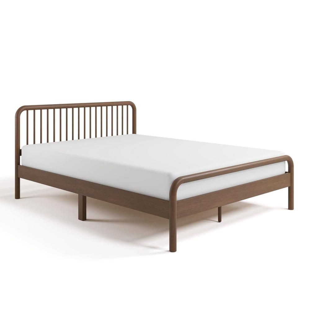 imageStorkcraft Porto King Bed Frame Hazelnut GREENGUARD Gold Certified Sleek and Elegant Design Solid Hardwood and Composites Easy to Assemble EasytoMatch Style for Kids Teens and AdultsHazelnut