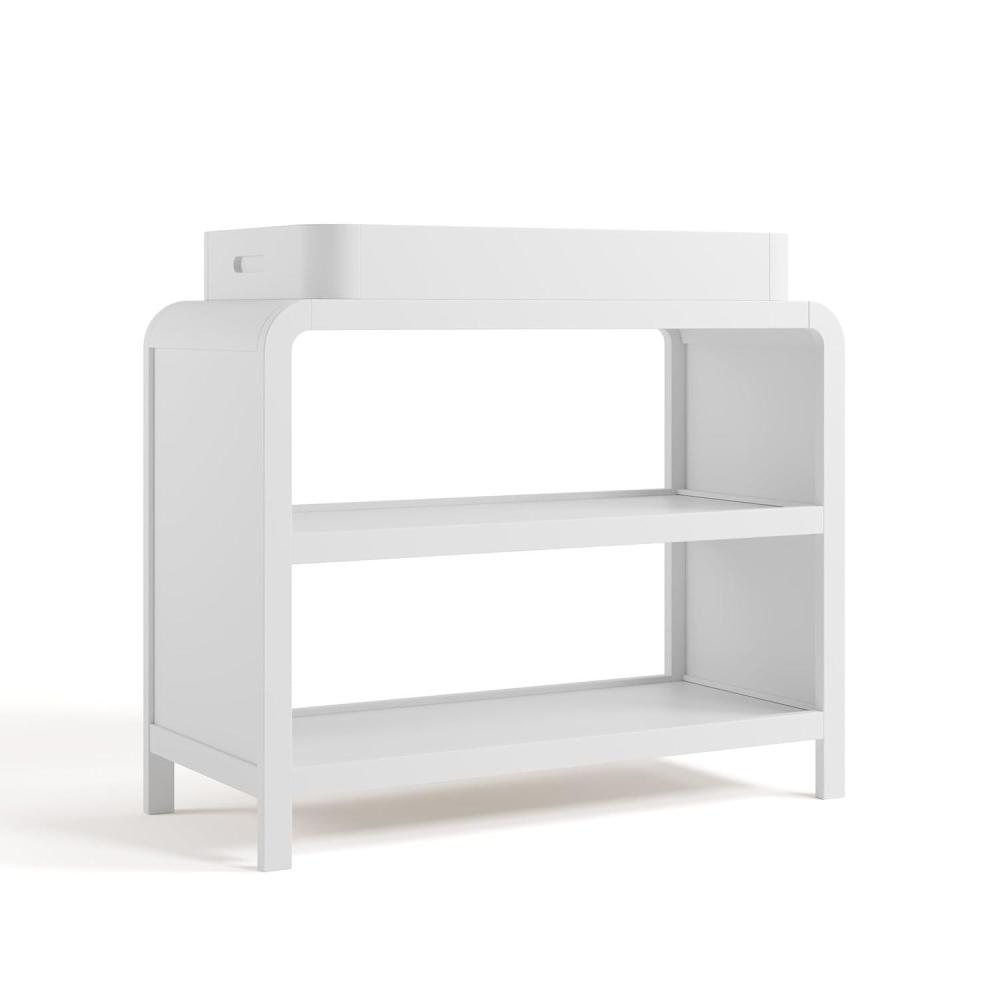 imageStorkcraft Santos Changing Table Olive GREENGUARD Gold Certified Baby Changing Table Solid Wood Changing Table for Baby Removable Changing Topper Fits StandardSize Changing PadWhite