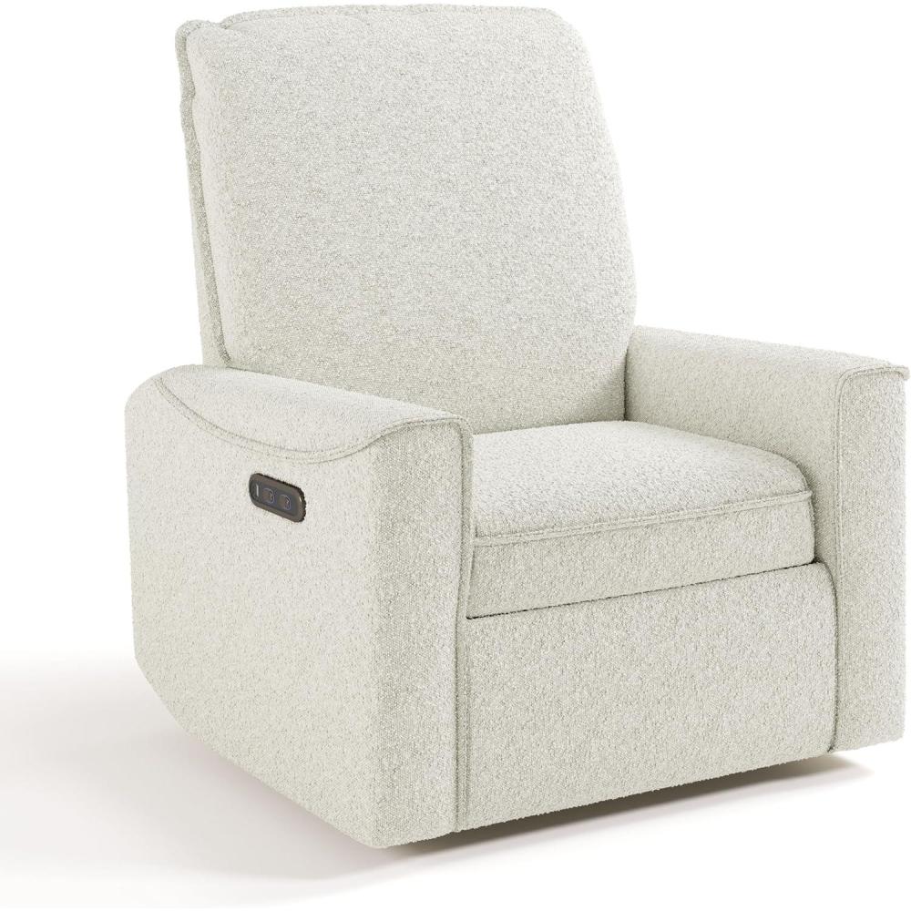 imageStorkcraft Santos Deluxe Power Recliner Swivel Glider Ivory Boucle Premium Electronic Power Recliner for Nursery Includes DualUSB Charging Port with USBA ampamp USBC Glider Rocking ChairIvory Boucle