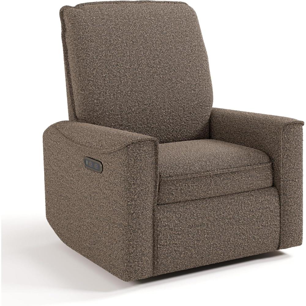 imageStorkcraft Santos Deluxe Power Recliner Swivel Glider Ivory Boucle Premium Electronic Power Recliner for Nursery Includes DualUSB Charging Port with USBA ampamp USBC Glider Rocking ChairMountain Brown Boucle