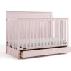 imageGraco Sasha 5in1 Convertible Crib with Drawer White  GREENGUARD Gold Certified Wood Crib Converts to Toddler Bed Daybed FullSize Bed Stylish Classic DesignBlush