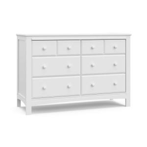 Graco Benton 6 Drawer Double Dresser (White) – Easy New Assembly Process, Universal Design, Durable Steel Hardware and Euro-Glide Drawers with Safety Stops, Coordinates with Any Nursery(White)