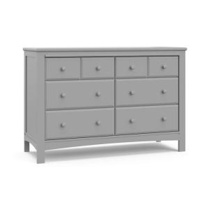 Graco Benton 6 Drawer Double Dresser (White) – Easy New Assembly Process, Universal Design, Durable Steel Hardware and Euro-Glide Drawers with Safety Stops, Coordinates with Any Nursery(Pebble Gray)