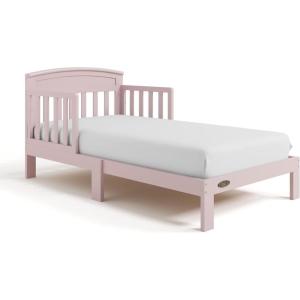 Graco Benton Toddler Bed (White) – GREENGUARD Gold Certified, Baby Safety Alliance Verified, with Safety Toddler Guardrails, Fits Standard Crib Mattress, Easy Assembly, Kids Transition Bed(Blush)