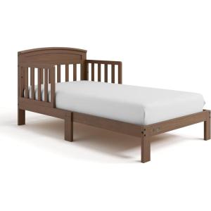 Graco Benton Toddler Bed (White) – GREENGUARD Gold Certified, Baby Safety Alliance Verified, with Safety Toddler Guardrails, Fits Standard Crib Mattress, Easy Assembly, Kids Transition Bed(Hazelnut)