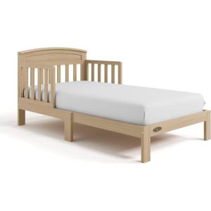 Graco Benton Toddler Bed (White) – GREENGUARD Gold Certified, Baby Safety Alliance Verified, with Safety Toddler Guardrails, Fits Standard Crib Mattress, Easy Assembly, Kids Transition Bed(Driftwood)