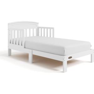 Graco Benton Toddler Bed (White) – GREENGUARD Gold Certified, Baby Safety Alliance Verified, with Safety Toddler Guardrails, Fits Standard Crib Mattress, Easy Assembly, Kids Transition Bed(White)