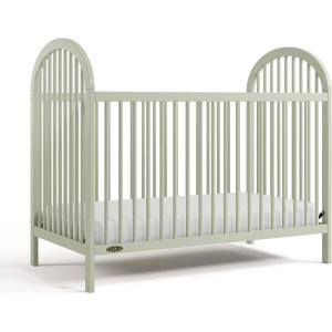 Graco Olivia Convertible Crib (White) – GREENGUARD Gold Certified, 100% Solid Wood, Fits Standard Crib Mattress, Converts to Toddler Bed and Daybed, 4 Adjustable Mattress Heights(Sage)