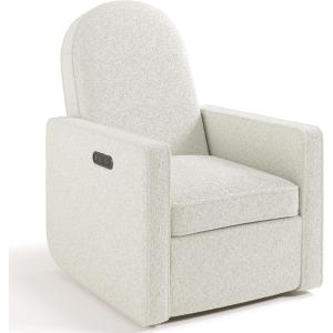 Graco Olivia Small-Spaces Premium Nursery Power Recliner Swivel Glider (Dune Basketweave) – Smaller Profile for Smaller Rooms, Upholstered Power Recliner Chair, USB Charging Port, Durable Metal Base(Ivory Boucle)