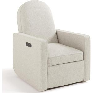 Graco Olivia Small-Spaces Premium Nursery Power Recliner Swivel Glider (Dune Basketweave) – Smaller Profile for Smaller Rooms, Upholstered Power Recliner Chair, USB Charging Port, Durable Metal Base(Dune Basketweave)