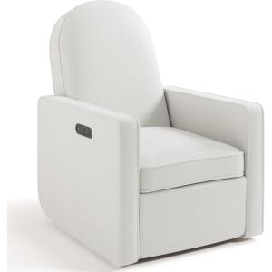 Graco Olivia Small-Spaces Premium Nursery Power Recliner Swivel Glider (Dune Basketweave) – Smaller Profile for Smaller Rooms, Upholstered Power Recliner Chair, USB Charging Port, Durable Metal Base(Ivory Basketweave)