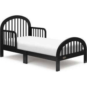 Graco Olivia Toddler Bed (Driftwood) – GREENGUARD Gold Certified, Includes Toddler Safety Guardrails, Fits Standard Crib & Toddler Mattress, Stylish Arched Design(Black)