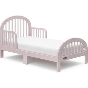 Graco Olivia Toddler Bed (Driftwood) – GREENGUARD Gold Certified, Includes Toddler Safety Guardrails, Fits Standard Crib & Toddler Mattress, Stylish Arched Design(Blush)