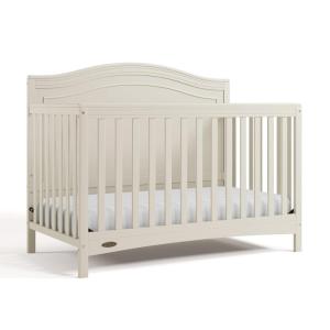 Graco Paris 4-in-1 Convertible Crib (White) – GREENGUARD Gold Certified, Converts to Toddler Bed and Daybed, Fits Standard Full-Size Crib Mattress, Adjustable Mattress Support Base(Frosted Oat)