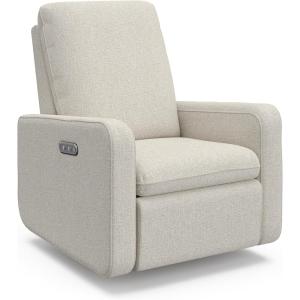 Graco Teddi Power Recliner Swivel Glider (Ivory Boucle) – Electronic Power Recline, USB-A & USB-C Charger, Premium Cushioning & Comfort(Dune Basketweave)