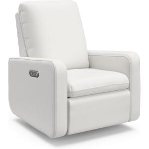 Graco Teddi Power Recliner Swivel Glider (Ivory Boucle) – Electronic Power Recline, USB-A & USB-C Charger, Premium Cushioning & Comfort(Ivory Basketweave)