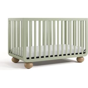 Storkcraft Amalfi 5-in-1 Convertible Crib with Toddler Guardrail (Frosted Oat & Driftwood) – GREENGUARD Gold Certified, Toddler Bed Conversion Kit Included, Fits Crib Mattress, Converts to Full Bed(Sage and Driftwood)