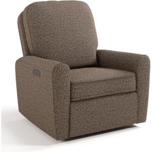 Storkcraft Amalfi Deluxe Power Recliner Swivel Glider (Ivory Boucle) – Premium Electronic Power Recliner for Nursery, Includes Dual-USB Charging Port with USB-A & USB-C, Glider Rocking Chair(Mountain Brown Boucle)