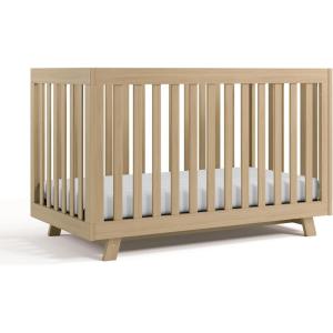 Storkcraft Beckett 3-in-1 Convertible Crib (Natural) – GREENGUARD Gold Certified, Fits Standard Crib Mattress, Converts to Toddler Bed and Daybed, 4 Adjustable Mattress Heights, Grow-with-Me Design(Driftwood)