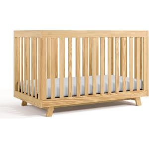 Storkcraft Beckett 3-in-1 Convertible Crib (Natural) – GREENGUARD Gold Certified, Fits Standard Crib Mattress, Converts to Toddler Bed and Daybed, 4 Adjustable Mattress Heights, Grow-with-Me Design(Natural)