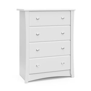 Storkcraft Crescent 6-Drawer Dresser (White) – GREENGUARD Gold Certified, White Dresser for Bedroom, Kids & Nursery Storage Chest, Safety Interlocking Drawers, Pre-Installed Tracks, Kids Chest(White)