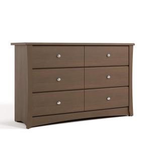 Storkcraft Crescent 6-Drawer Dresser (White) – GREENGUARD Gold Certified, White Dresser for Bedroom, Kids & Nursery Storage Chest, Safety Interlocking Drawers, Pre-Installed Tracks, Kids Chest(Hazelnut)