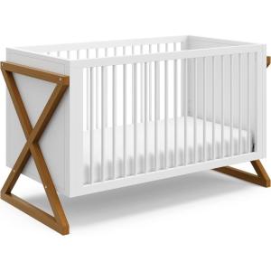 Storkcraft Equinox Grow-with-Me Convertible Crib (White & Vintage Driftwood) – GREENGUARD Gold Certified, Converts to Toddler Bed & Daybed, Fits Standard Crib Mattress(White/Vintage Driftwood)