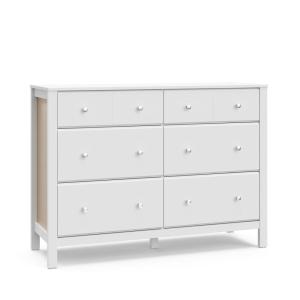 Storkcraft Horizon 3 Drawer Chest with Changing Topper (White) – GREENGUARD Gold Certified, Includes Removable Changing Table Topper, Chest of Drawers for Nursery & Kids Bedroom(White With Driftwood)