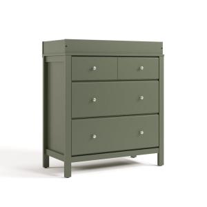 Storkcraft Horizon 6 Drawer Dresser (Driftwood) – GREENGUARD Gold Certified Dresser for Nursery & Kids’ Room, Modern Storage with Interlocking Drawer System(Olive)