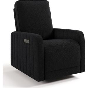 Storkcraft Kyoto Deluxe Extra-Wide Power Recliner Swivel Glider (Ivory Boucle) – Premium Electronic Power Recliner for Nursery, Includes Dual-USB Charging Port, Extra Wide Glider Rocking Chair(Black Boucle)