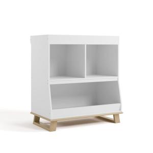 Storkcraft Modern Nursery Changing Table Dresser (White with White) – GREENGUARD Gold Certified, Dresser for Nursery, Changing Table With Drawers(White with Driftwood)