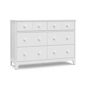 Storkcraft Moss 6 Drawer Dresser (White) – GREENGUARD Gold Certified Nursery Dresser, Safety-Focused Interlocking Drawer System, Chest of Drawers for Bedroom, Wood Craftsmanship(White)