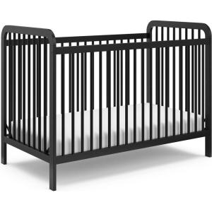 Storkcraft Pasadena 3-in-1 Convertible Crib (White) – GREENGUARD Gold Certified, Converts to Daybed and Toddler Bed, Fits Standard Full-Size Crib Mattress, Adjustable Mattress Height(Black)